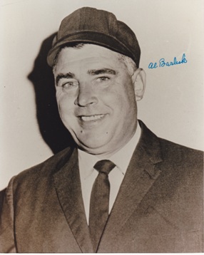Al Barlick Autographed Umpire 8x10 Photo - Deceased Hall of Famer

