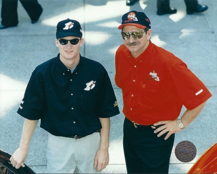 Dale Earnhardt Jr. & Dale Earhardt Sr. Unsigned 8x10 inch Photo - RARE Licensed Photo
