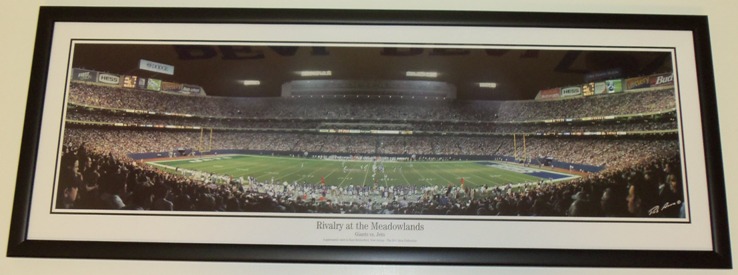 New York Giants vs New York Jets RIVALRY AT THE OLD MEADOWLANDS CUSTOM FRAMED 15 x 41 inch Panoramic Print 
