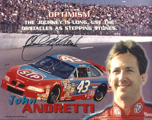 John Andretti Autographed Racing 8x10 Photo
