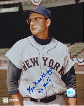 Ken McKenzie Autographed New York Mets 8x10 Photo with "62 METS" Inscription
