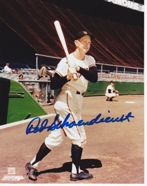 Red Schoendienst Autographed New York Giants 8x10 Photo - Hall of Famer
