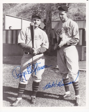 Riggs Stephenson and Babe Herman Autographed Chicago Cubs 8x10 RARE Photo - Deceased
