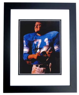 Alex Karras Autographed Detroit Lions 8x10 Photo BLACK CUSTOM FRAME - College Hall of Famer
