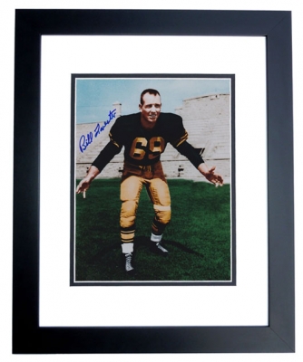 Bill Forester Autographed Green Bay Packers 8x10 Photo BLACK CUSTOM FRAME
