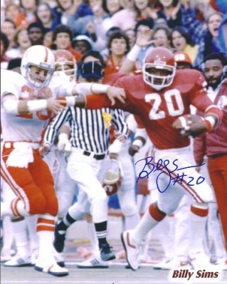 Billy Simms Autographed Oklahoma Sooners 8x10 Photo ~ 1980 Heisman Trophy Winner
