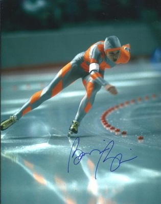 Bonnie Blair Autographed Skating 8x10 Photo
