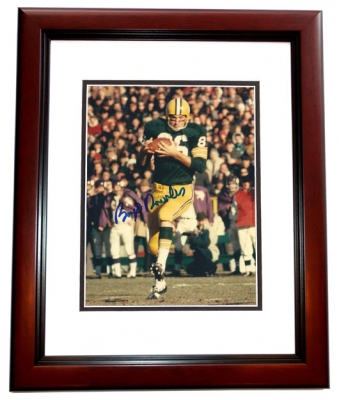Bowd Dowler Autographed Green Bay Packers 8x10 Photo MAHOGANY CUSTOM FRAME 

