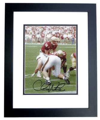 Chris Weinke Autographed Florida State Seminoles FSU 8x10 Photo BLACK CUSTOM FRAME - 2000 Heisman Trophy Winner
