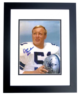 Dave Manders Autographed Dallas Cowboys 8x10 Photo BLACK CUSTOM FRAME 
