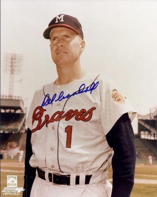 Del Crandall Autographed Milwaukee Braves 8x10 Photo
