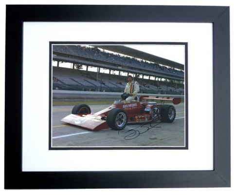 George Schmit Autographed Racing 8x10 Photo BLACK CUSTOM FRAME

