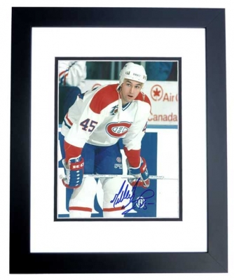 Gilbert Dionne Autographed Montreal Canadians 8x10 Photo BLACK CUSTOM FRAME 
