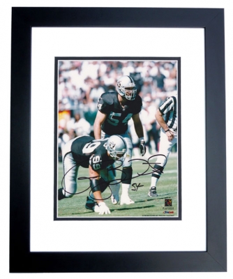 Greg Biekert Autographed Los Angeles / Oakland Raiders 8x10 Photo BLACK CUSTOM FRAME
