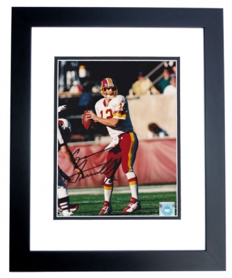 Gus Frerotte Autographed Washington Redskins 8x10 Photo BLACK CUSTOM FRAME
