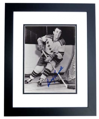 Harry Howell Autographed New York Rangers 8x10 Photo BLACK CUSTOM FRAME
