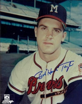 Bob "Hawk" Taylor Autographed Milwaukee Braves 8x10 Photo
