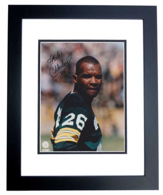 Herb Adderley Autographed Green Bay Packers 8x10 Photo BLACK CUSTOM FRAME - Hall of Famer
