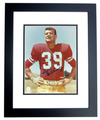 Hugh McElhenny Autographed San Francisco 49ers 8x10 Photo BLACK CUSTOM FRAME - Hall of Famer
