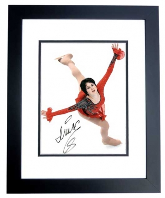Irina Slutskaya Autographed 8x10 Olympic Photo BLACK CUSTOM FRAME
