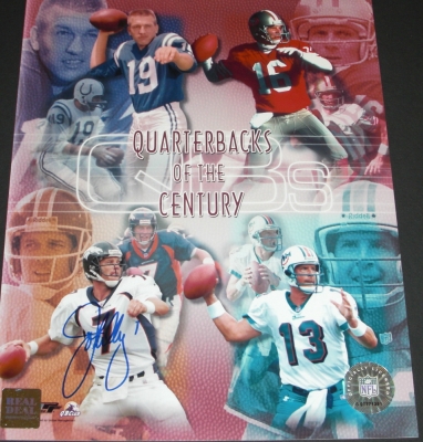 QBC ~ John Elway Autographed Denver Broncos 8x10 Photo (with Johnny Unitas, Joe Montana, and Dan Marino)
John Elway has personally hand signed this 8x10 Photo with a Blue sharpie pen.  Also pictured, but not autographed are Johhny Unitas, Joe Montana, and Dan Marino.   This item comes with a REAL DEAL Memorabilia Certificate of Authenticity (COA) and a Real Deal Hologram on the Photo.  Get The REAL DEAL!

Keywords: JE8x10QBC