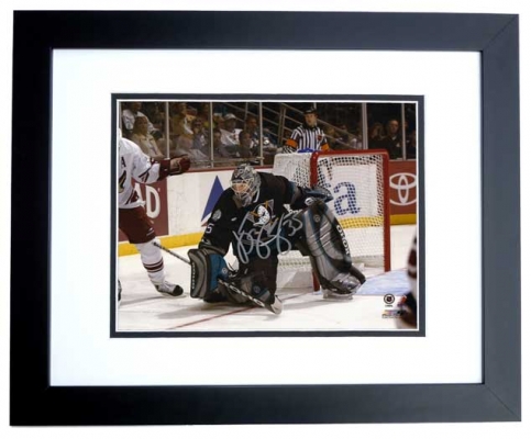 Jean-Sebastien Giguere Autographed Anaheim Ducks 8x10 Photo BLACK CUSTOM FRAME
