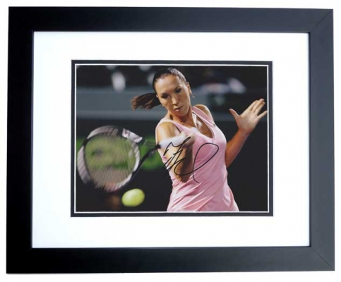 Jelena Jankovic Autographed Tennis 8x10 Photo BLACK CUSTOM FRAME
