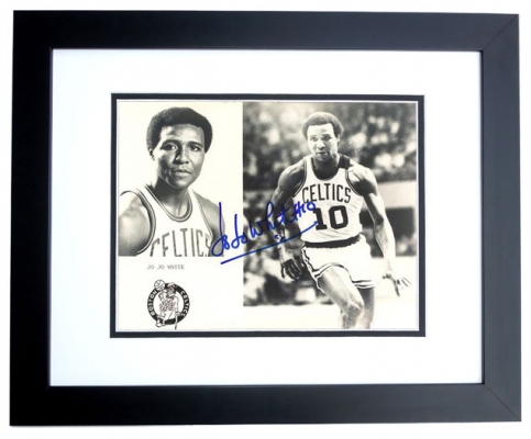 Jo Jo White Autographed Boston Celtics 8x10 Photo BLACK CUSTOM FRAME
