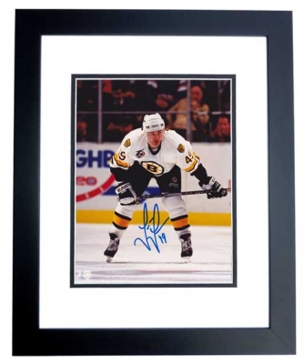 Joe Juneau Autographed Boston Bruins 8x10 Photo BLACK CUSTOM FRAME
