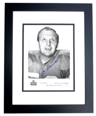 Joe Schmidt Autographed Detroit Lions 8x10 Photo BLACK CUSTOM FRAME - Hall of Famer
