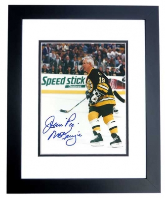 John McKenzie Autographed Boston Bruins 8x10 Photo BLACK CUSTOM FRAME
