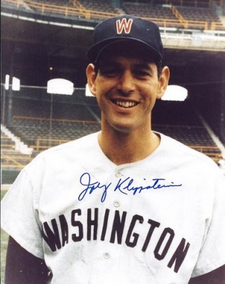 Johnny Klippstein Autographed Washington Senators 8x10 Photo (Deceased)
