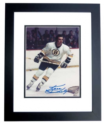 Ken Hodge Autographed Boston Bruins 8x10 Photo BLACK CUSTOM FRAME
