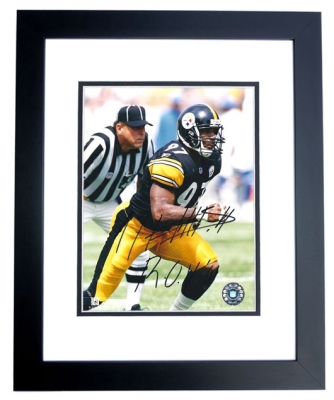 Kendrell Bell Autographed Pittsburgh Steelers 8x10 Photo BLACK CUSTOM FRAME - 2001 Rookie of the Year
