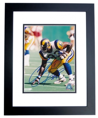 Kevin Carter Autographed St. Louis Rams 8x10 Photo BLACK CUSTOM FRAME
