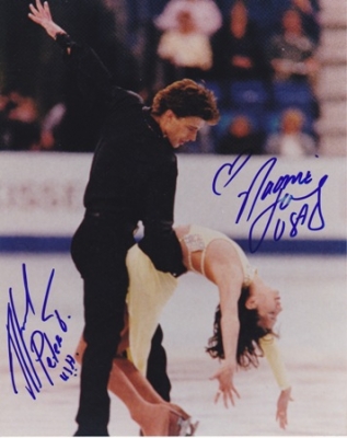 Noami Lang and Peter Tscherna Autographed Skating 8x10 Photo
