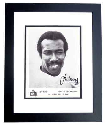 Lem Barney Autographed Detroit Lions 8x10 Photo BLACK CUSTOM FRAME

