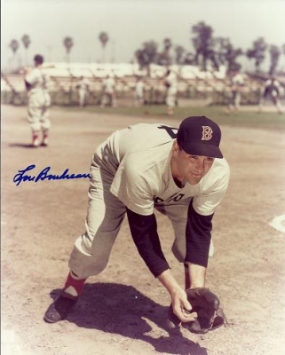 Lou Boudreau Autographed Boston Red Sox 8x10 Photo (Deceased) ~ Hall of Famer
