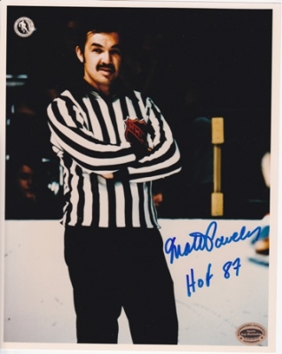 Matt Pavelich Autographed Referee 8x10 Photo with Hall of Famer inscription
