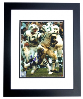 Matt Snell Autographed New York Jets 8x10 Photo BLACK CUSTOM FRAME - Hall of Famer
