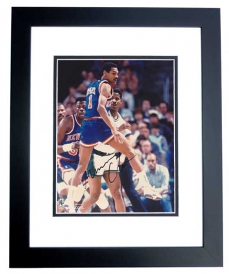 Maurice Cheeks Autographed New York Knicks 8x10 Action Photo BLACK CUSTOM FRAME
