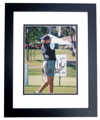Meg Mallon Autographed Golf 8x10 Photo BLACK CUSTOM FRAME
