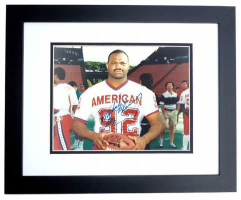 Michael Dean Perry Autographed Pro Bowl 8x10 Photo BLACK CUSTOM FRAME 
