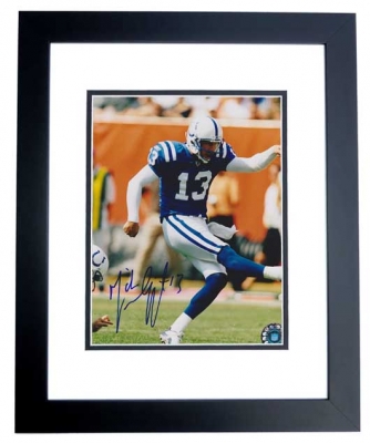 Mike Vanderjagt Autographed Indianapolis Colts 8x10 Photo BLACK CUSTOM FRAME
