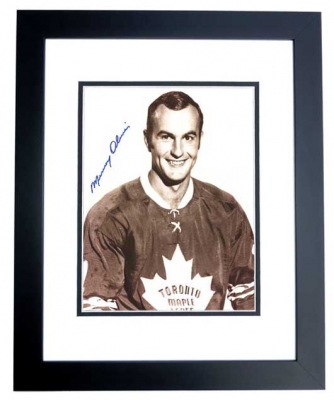 Murray Oliver Autographed Toronto Maple Leafs 8x10 Photo BLACK CUSTOM FRAME
