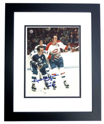 Norm Ullman Autographed Toronto Maple Leafs 8x10 Photo BLACK CUSTOM FRAME - Hall of Famer
