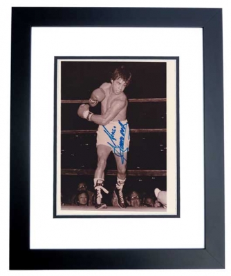 Oscar Zamora Autographed Boxing 8x10 Photo BLACK CUSTOM FRAME
