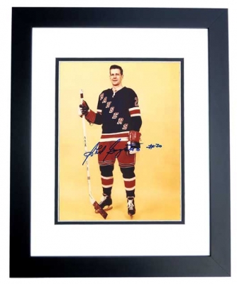 Phil Goyette Autographed New York Rangers 8x10 Photo BLACK CUSTOM FRAME
