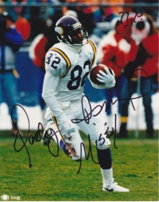 Qadry Ismail Autographed Minnesota Vikings 8x10 Photo with "Missile" inscription
