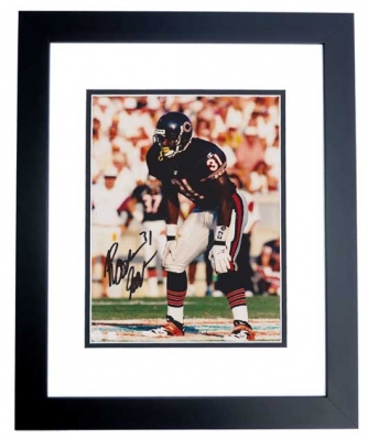 Rashaan Salaam Autographed Chicago Bears 8x10 Photo BLACK CUSTOM FRAME - 1994 Heisman Trophy Winner
